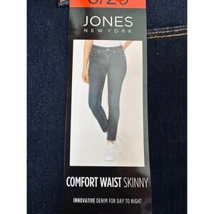 Jones New York Skinny Jeans Size 8/29 Stretchy Dark Wash Mid Rise Comfort NEW